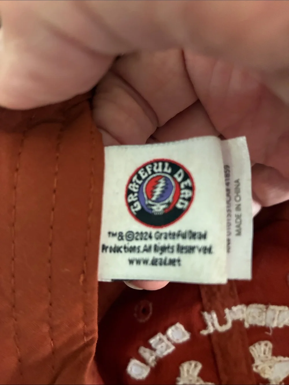 Grateful Dead Corduroy Hat OS Orange  Dancing Skeletons Cap